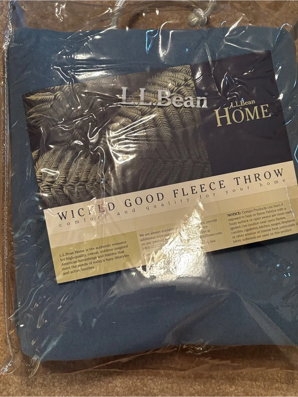 L.L. Bean Home Wicked Good Fleece Throw - Blue